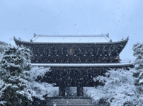 京都 知恩院の雪景色