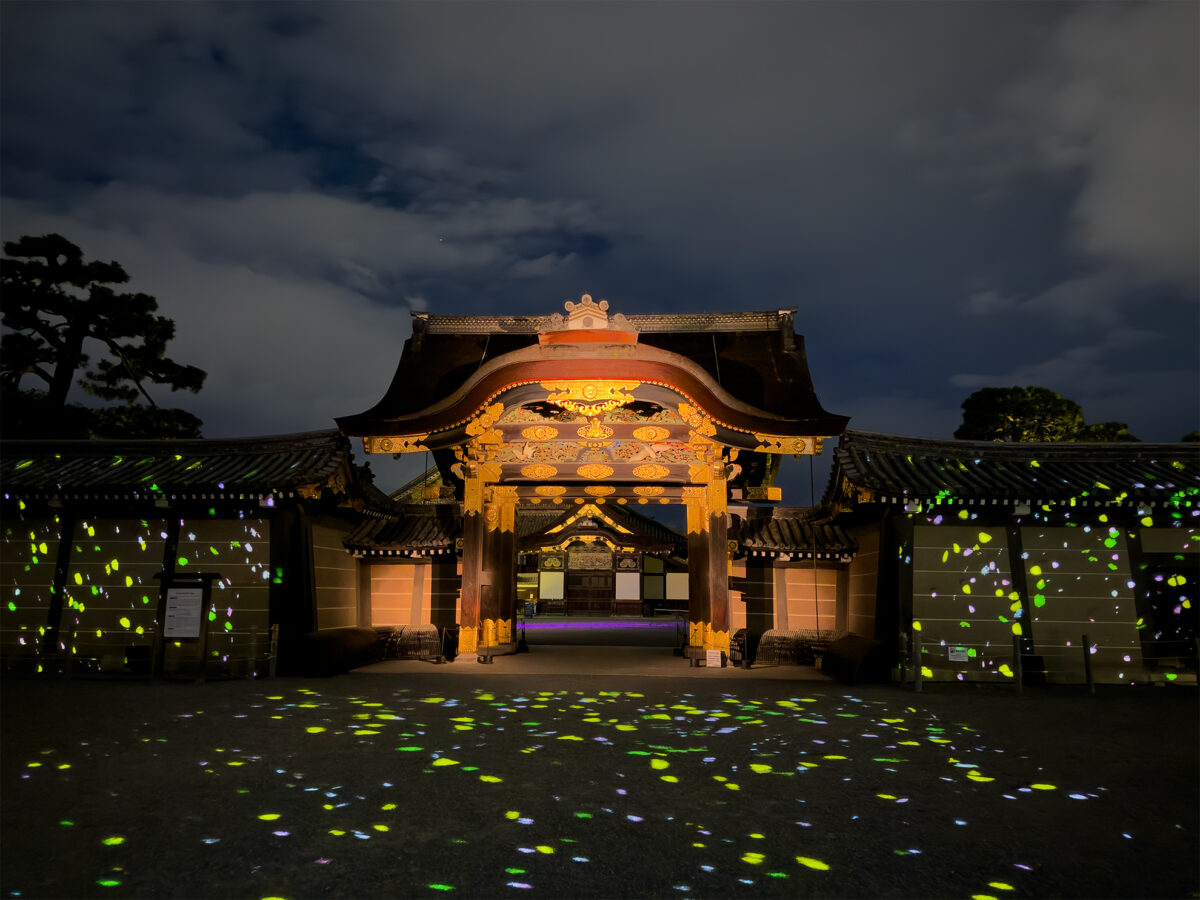 二条城の建造物を彩るライトアップ
